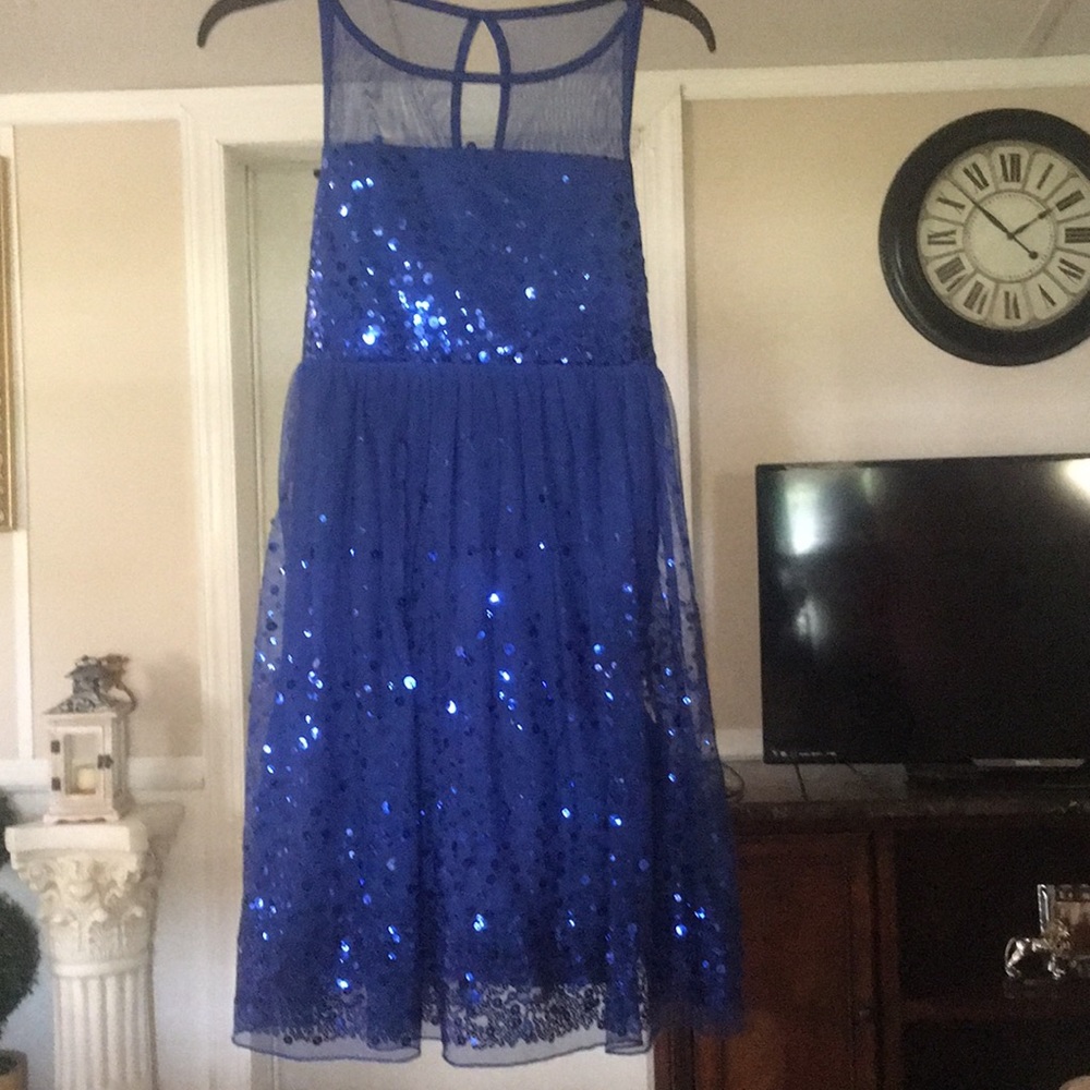 Blue sequined dress